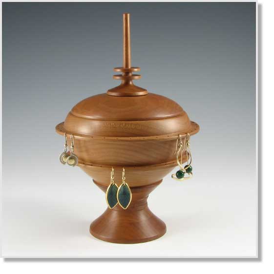 Pedestal Jewelry Box with Earring Hanger