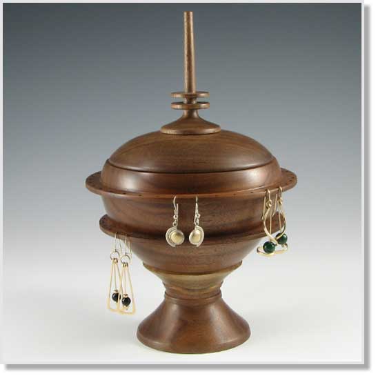 Pedestal Jewelry Box with Earring Hanger
